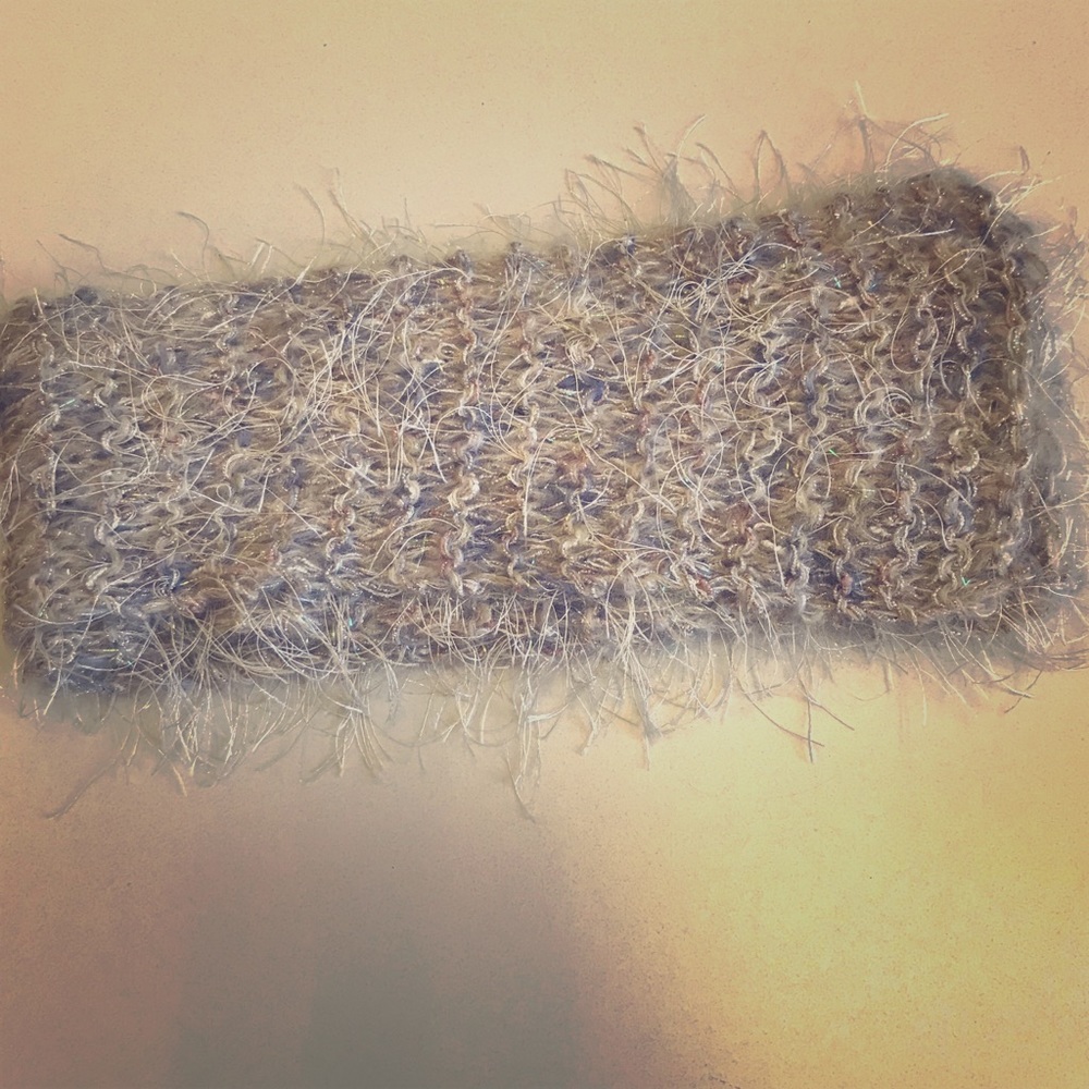 Wool eyelash scarf